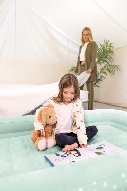 Intex Kidz Inflatable Travel Bed set with Hand Pump - Stars. Great for Travel 66810 V1032-IXKIDZBED-66810