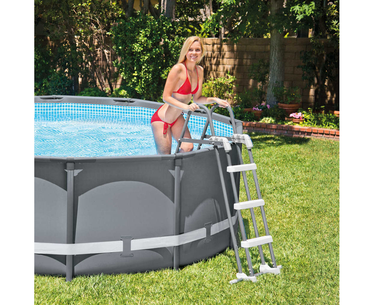 Intex Pool Ladder Removable Steps for 107cm (42") + 91cm (36in) Wall Height Pools 28075 V1032-IXLADDER36-42_28075
