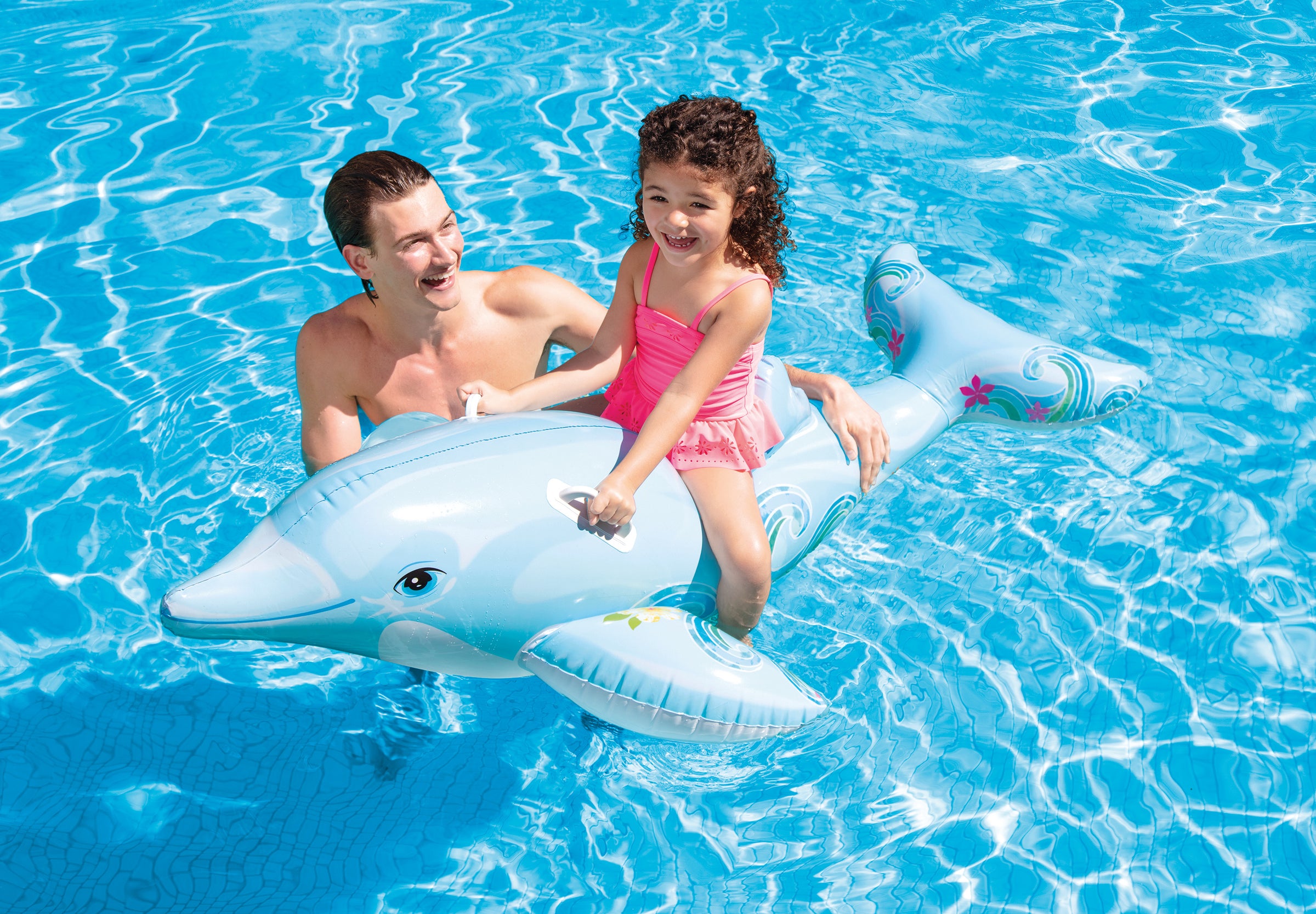Intex Lil' Dolphin Ride-On Pool Kids Float 58535 V1032-IXLILDOLPHIN-58535