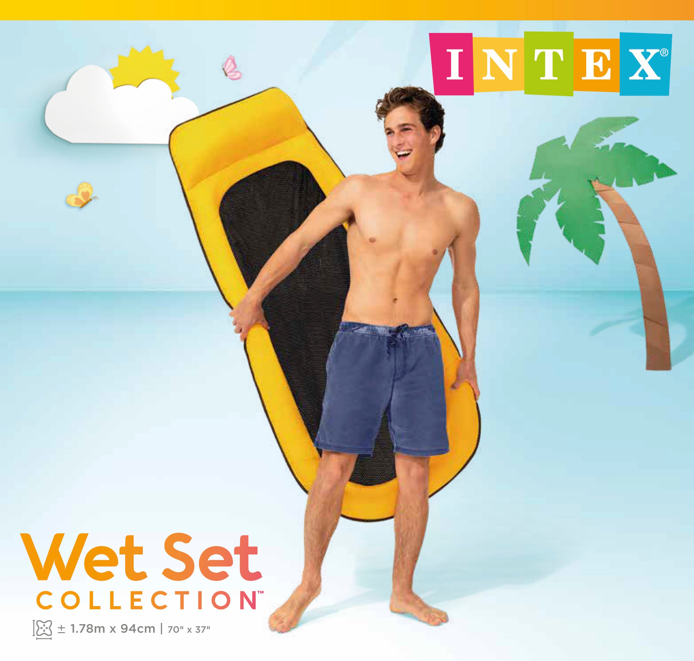 Intex Mesh Inflatable Pool Lounge - Great for Travel 58836 V1032-IXMESH-58836