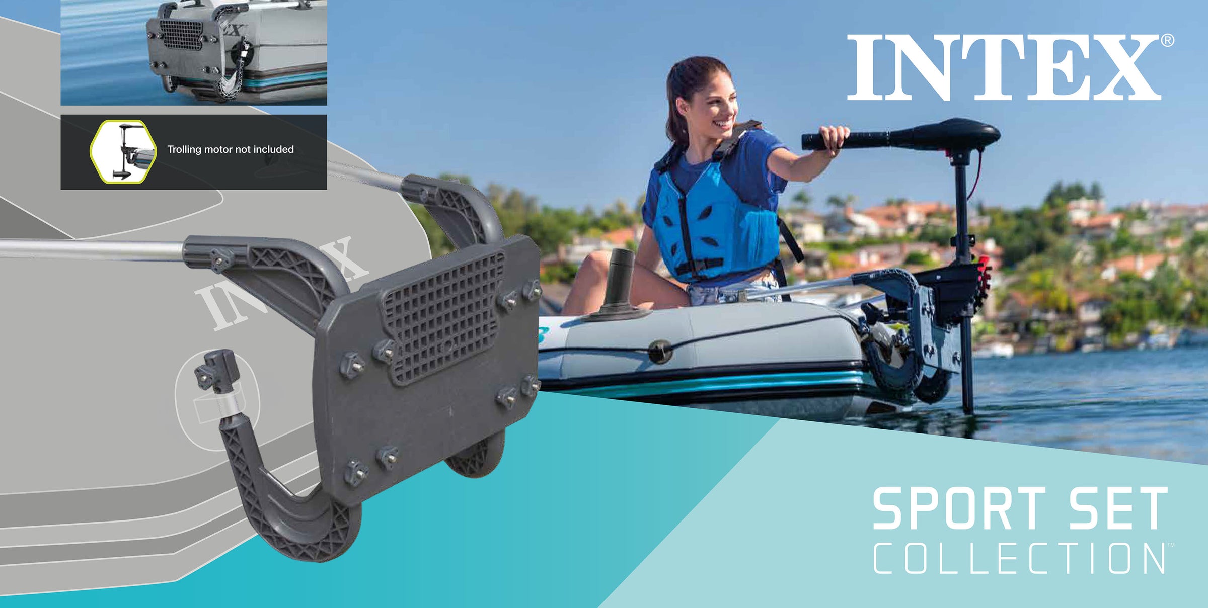 Intex Motor Mount for Inflatable Boats 68624 V1032-IXMOTORMOUNT-68624