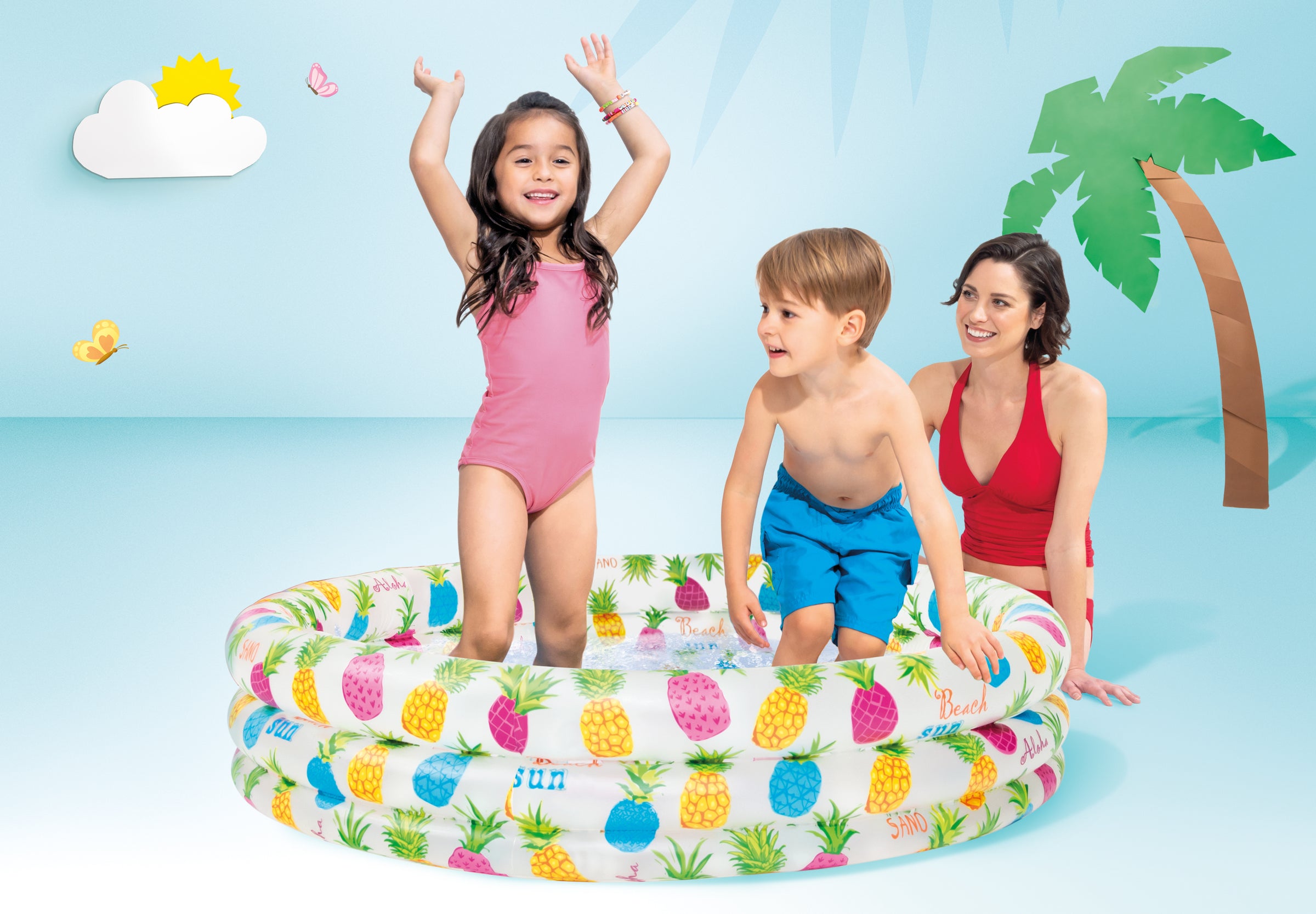 Intex 3 Ring Pineapple Splash Pool 59431 132cm V1032-IXPINAAPLLEPOOL-59431