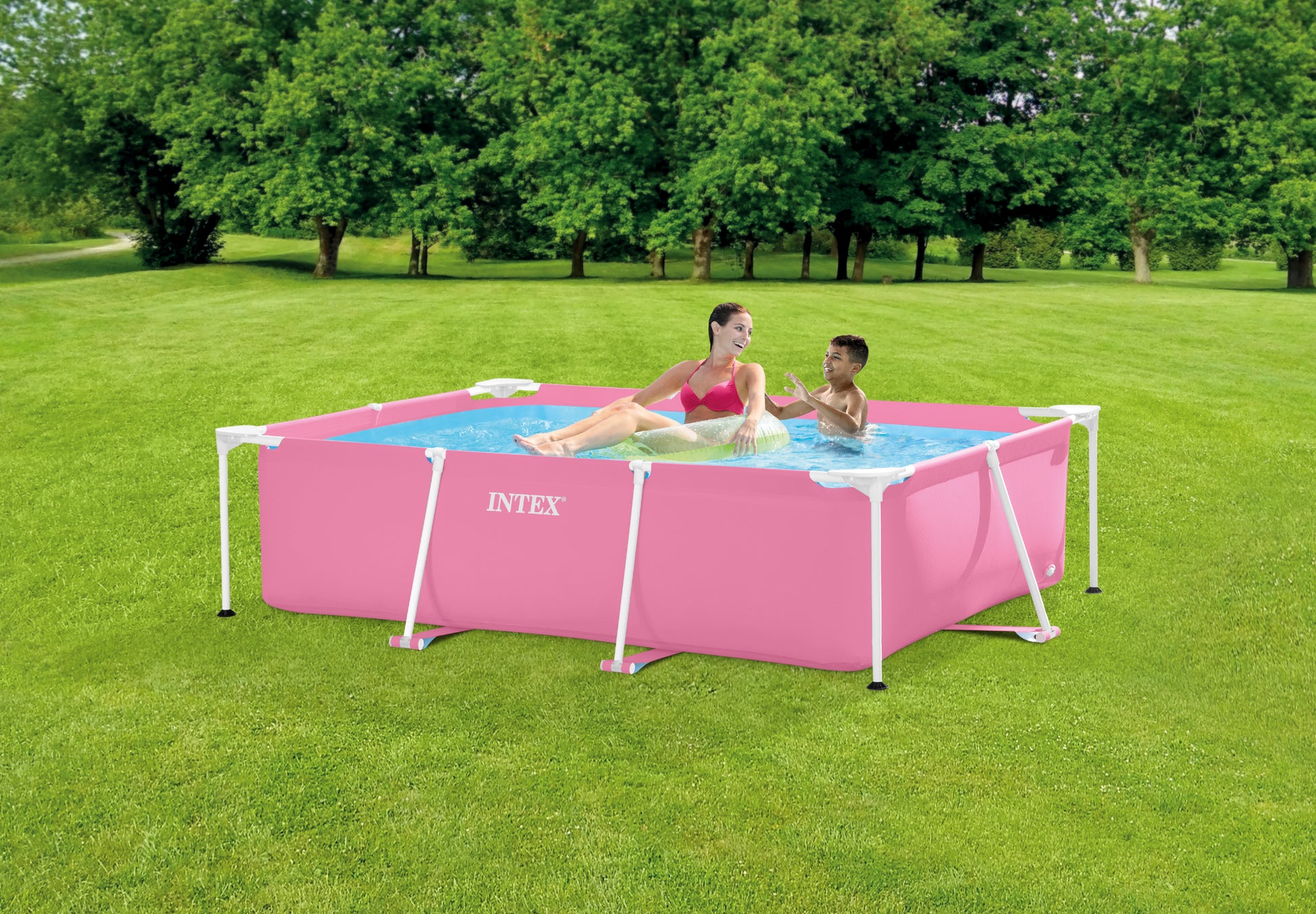 Intex Pink Rectangular Frame Pool 28266 V1032-IXPINKRECT2.2-28266