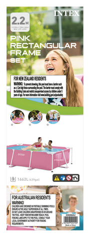 Intex Pink Rectangular Frame Pool 28266 V1032-IXPINKRECT2.2-28266