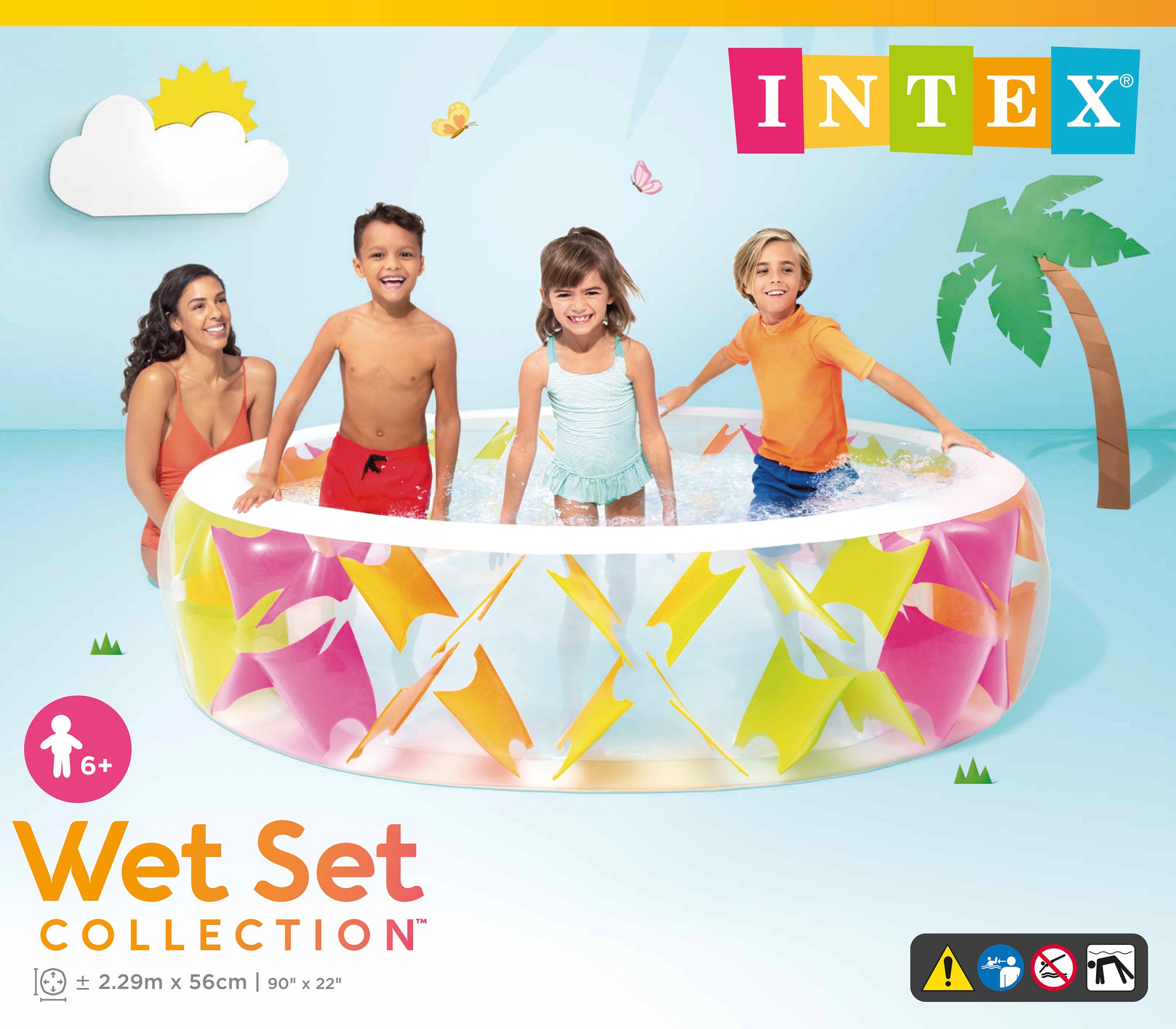 INTEX Pinwheel Swim Centre Pool 229cm x 56cm 56494 V1032-IXPINWHEELPOOL-56494