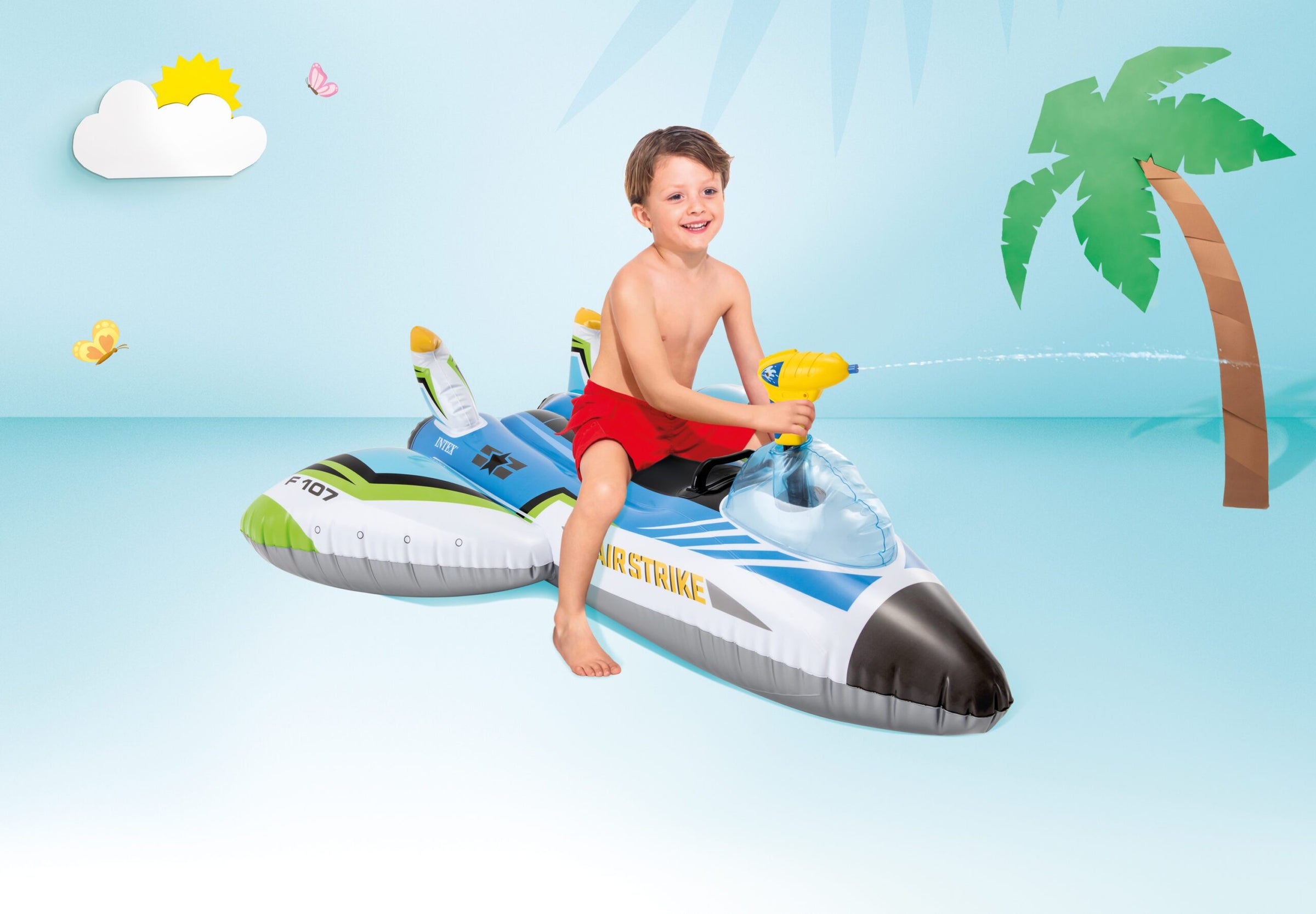 Intex Water Gun Plane Ride-On Pool Toy 57536 V1032-IXPLANE-57536