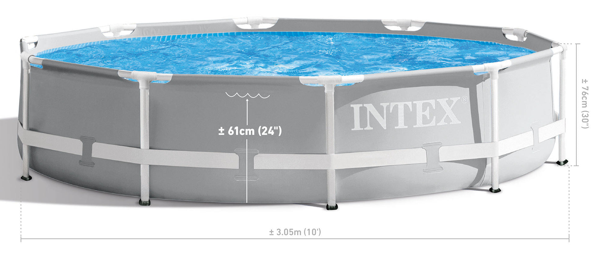 Intex PRISM 10' Metal Frame Above Ground Pool - 305cm x 76cm 26702 V1032-IXPRISM10-26702