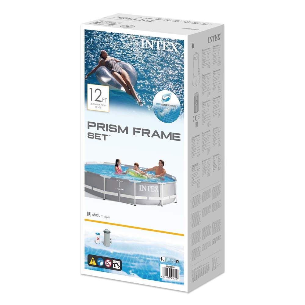 Intex PRISM 12' Metal Frame Above Ground Pool - 366cm x 76cm 26712 V1032-IXPRISM12-26712