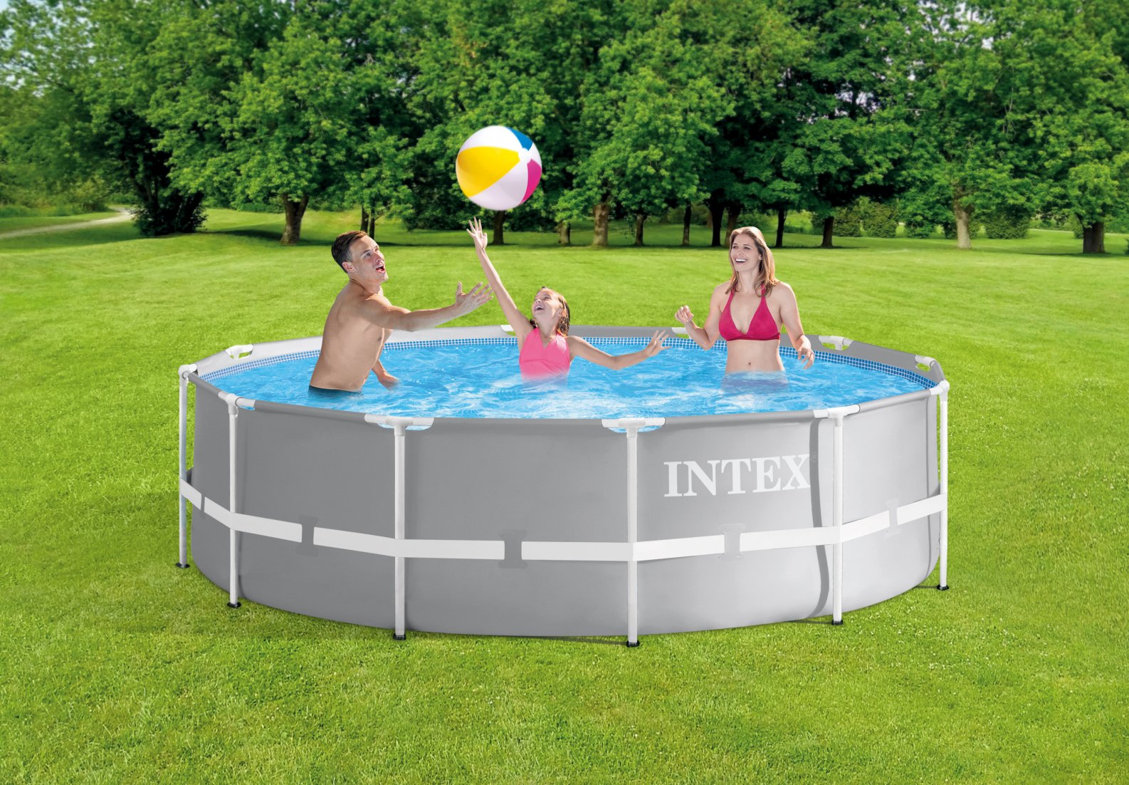 Intex PRISM Premium 12' Metal Frame Pool Outdoor Above Ground 366cm x 99cm - 26716 V1032-IXPRISM12X99_26716