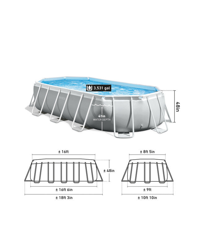 Intex PRISM Frame 16' Above Ground Pool 503cm x 274cm x 122cm 26796 V1032-IXPRISM16-26796