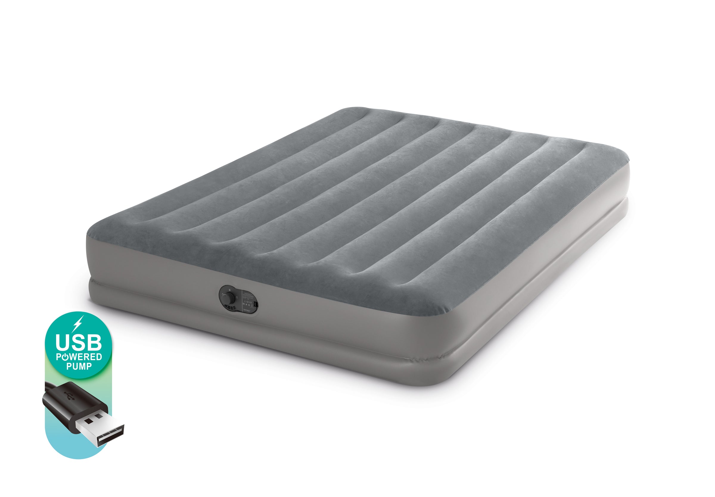 INTEX Queen Dura-Beam Standard Downy Easy Comfort Air Mattress 10 w/ Hand Pump 64765 V1032-IXQUEENDOWNY_64765