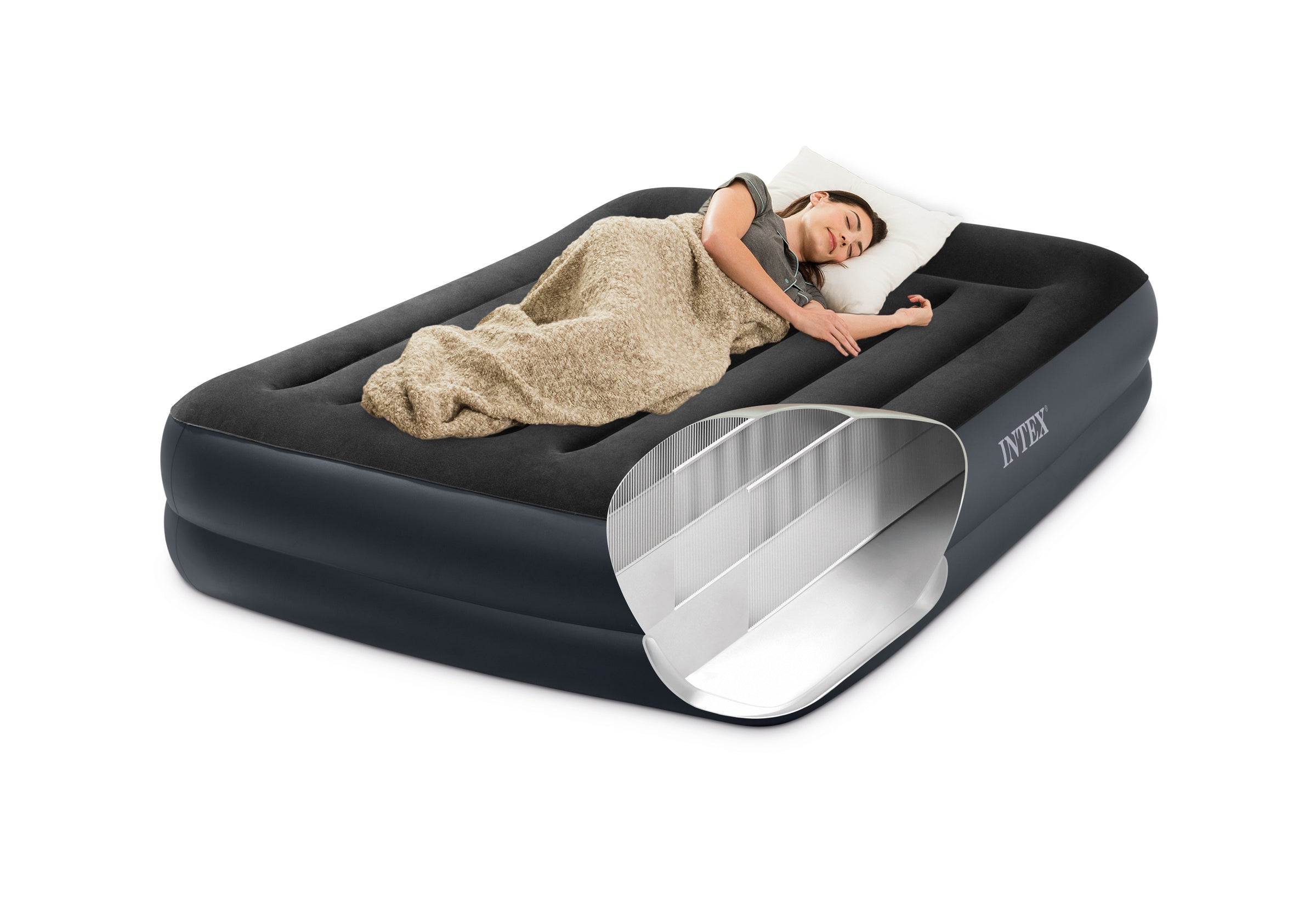 Intex Queen Pillow Rest Airbed with 240v pump 64124 V1032-IXQUEENPILLOW42-64124