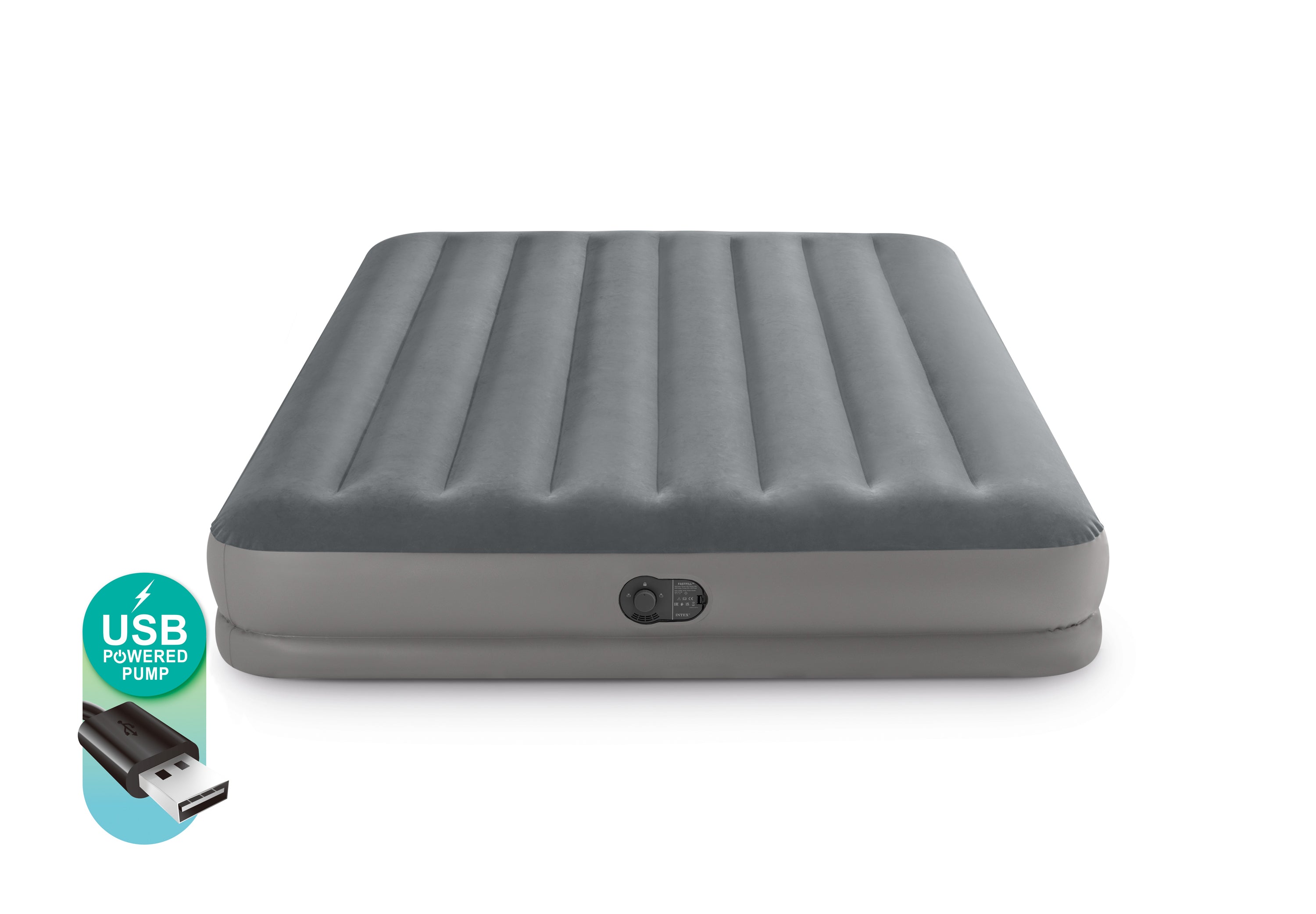 INTEX Queen Dura-Beam Standard Prestige Air Mattress 12" Queen w/ Built-In USB Electric Pump 64114 V1032-IXQUEENPRESTIGEBIP_64114