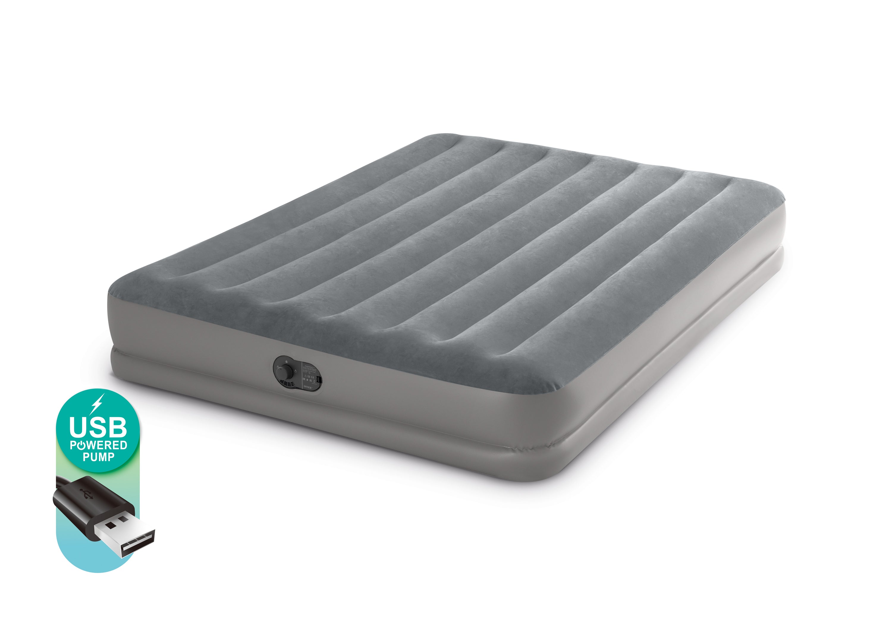 INTEX Queen Dura-Beam Standard Prestige Air Mattress 12" Queen w/ Built-In USB Electric Pump 64114 V1032-IXQUEENPRESTIGEBIP_64114