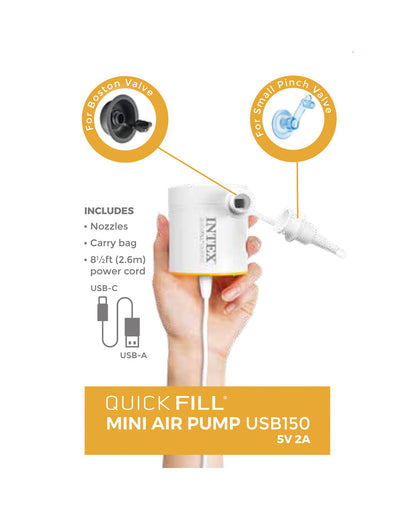 Intex Quick-Fill USB Electric Air Pump - USB150R - 66616 V1032-IXQUICKFILLUSB150-66616
