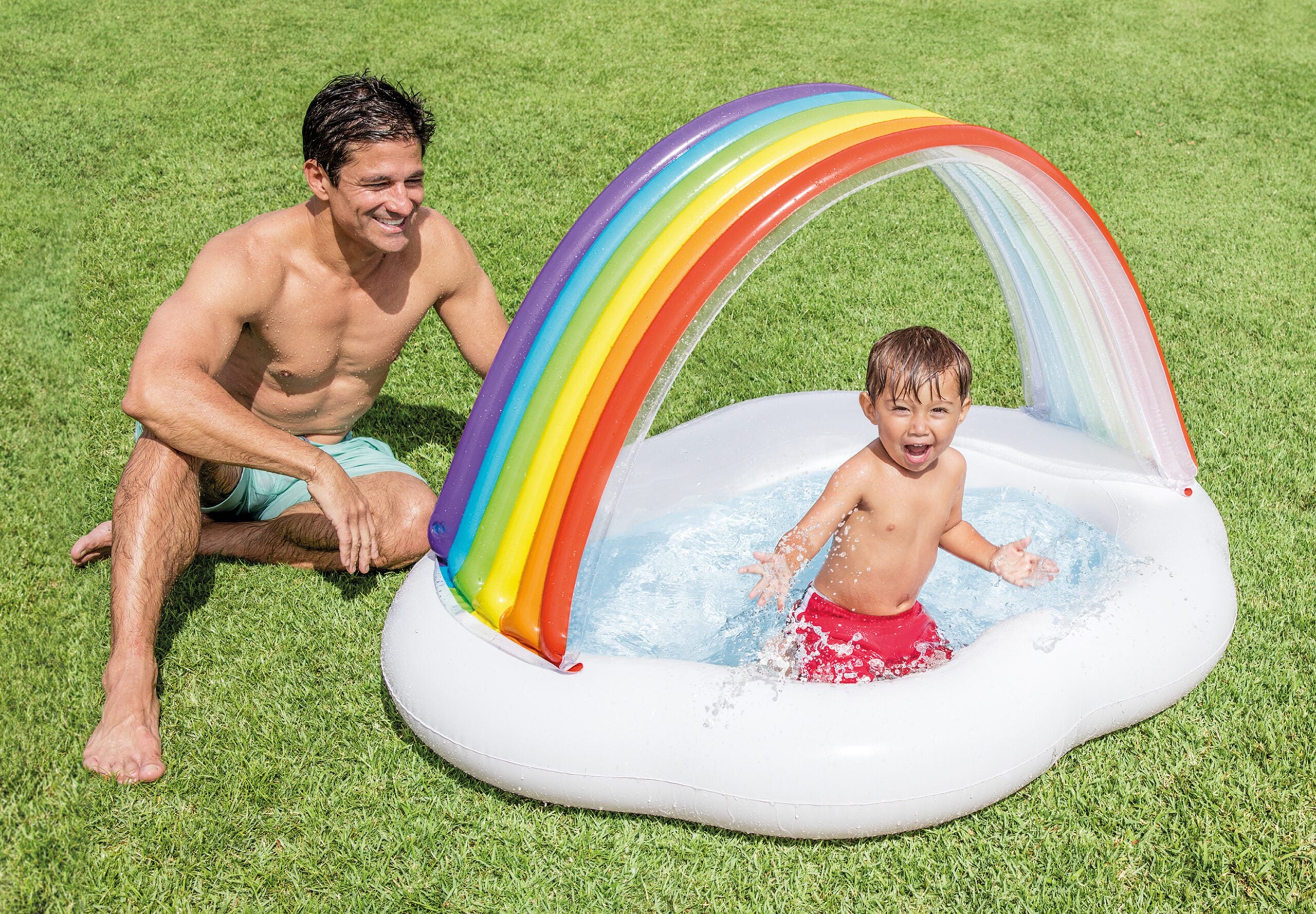 Intex Rainbow Cloud Inflatable Spray Baby Pool 57141 V1032-IXRAINBOWCLOUD-57141