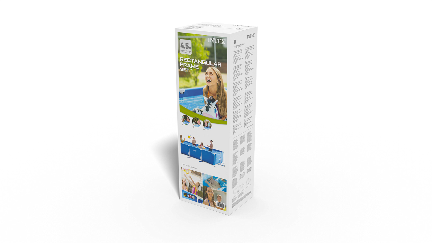 Intex Rectangular Frame Pool 4.5m X 2.2m X 0.84m 28273 V1032-IXRECT4.5-28273