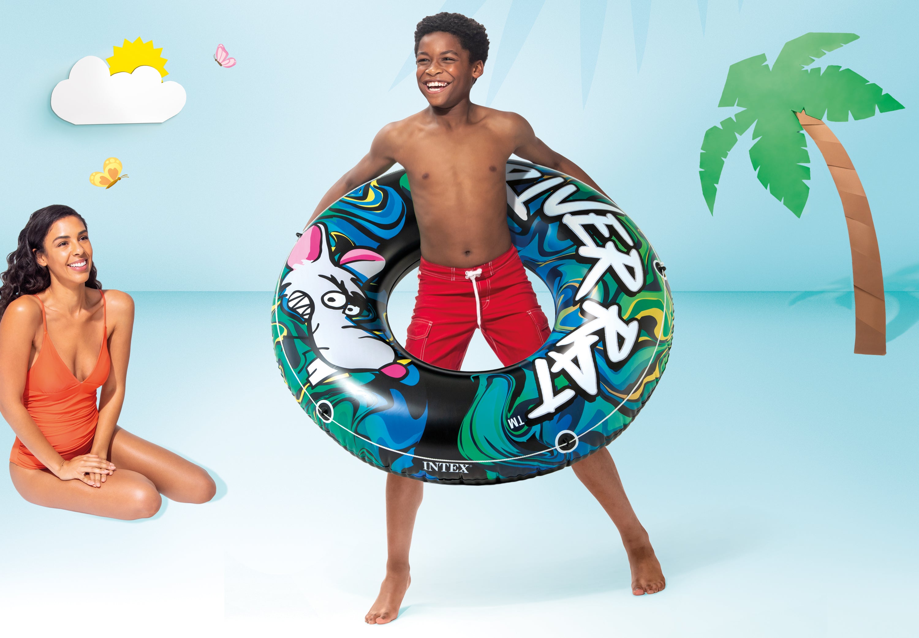 Intex River Rat Swim Tube Pool Float 68209 V1032-IXRIVERRAT-68209