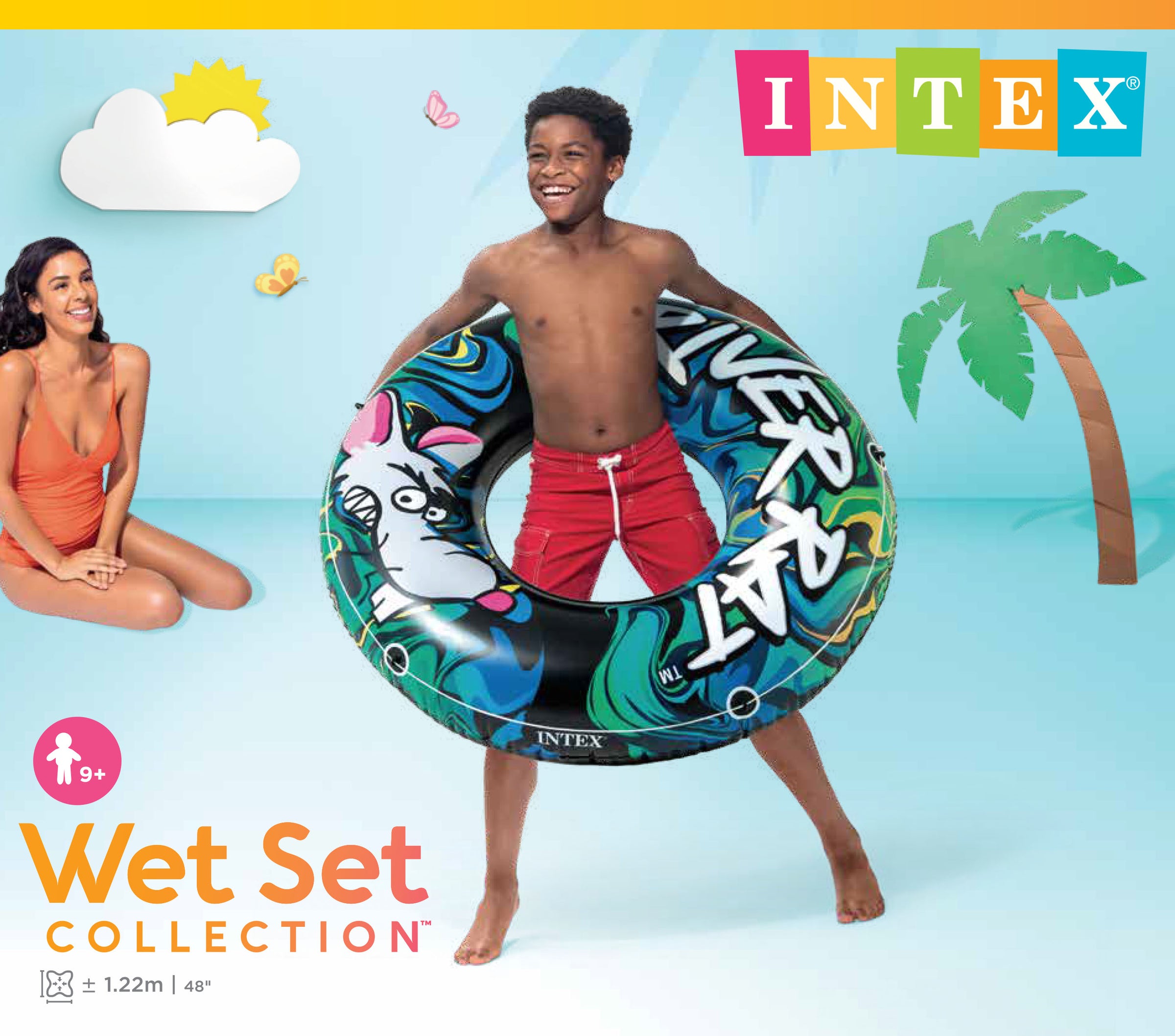 Intex River Rat Swim Tube Pool Float 68209 V1032-IXRIVERRAT-68209