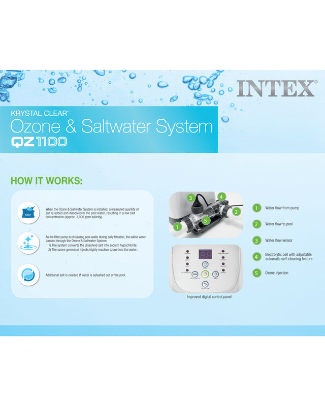 Krystal Clear Ozone and Saltwater Pool Chlorine System QZ1100 - 60,000 Litres 26666 V1032-IXSALT11-26666