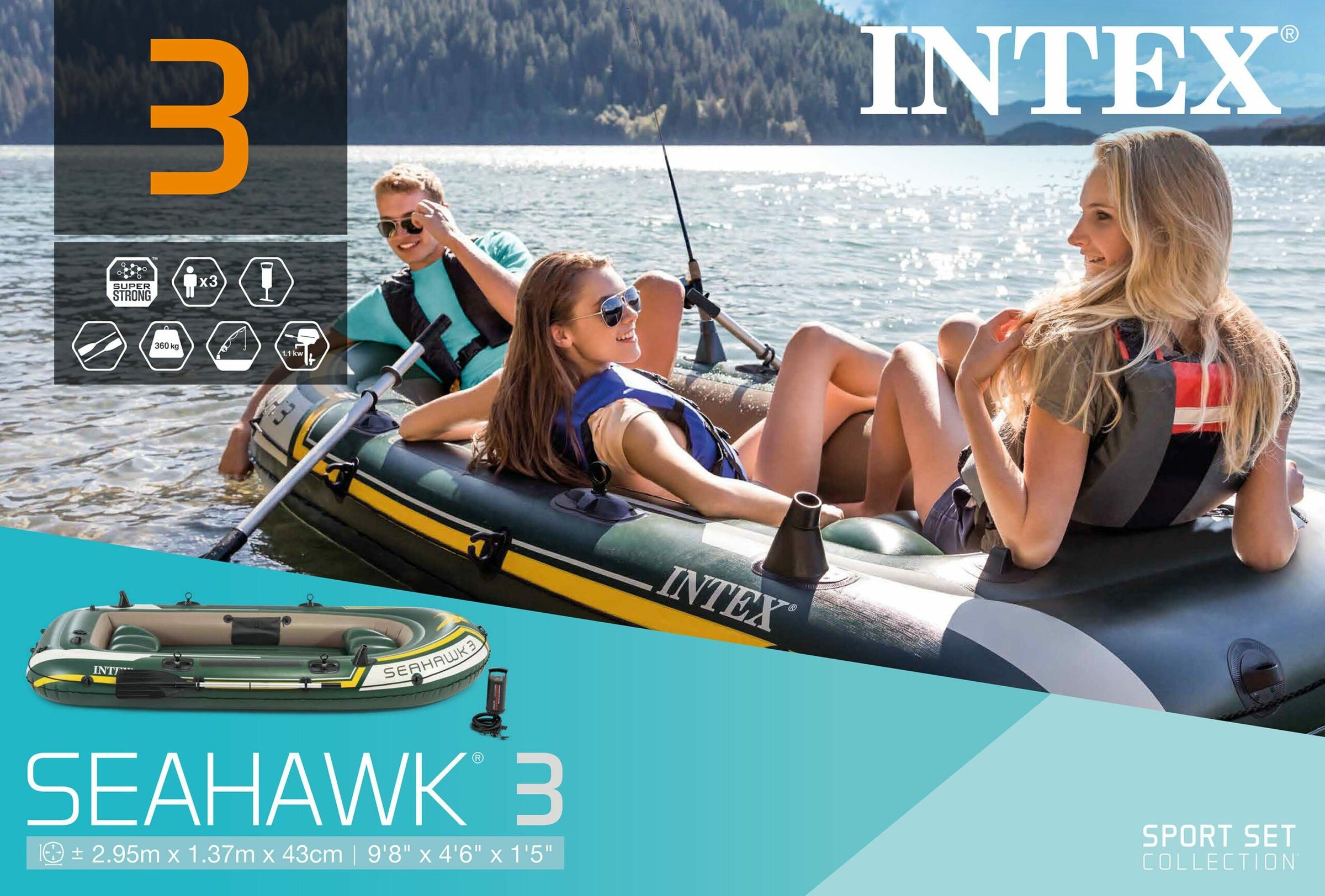 Intex Seahawk 3 Boat Set 68380 V1032-IXSEAHAWK3-68380