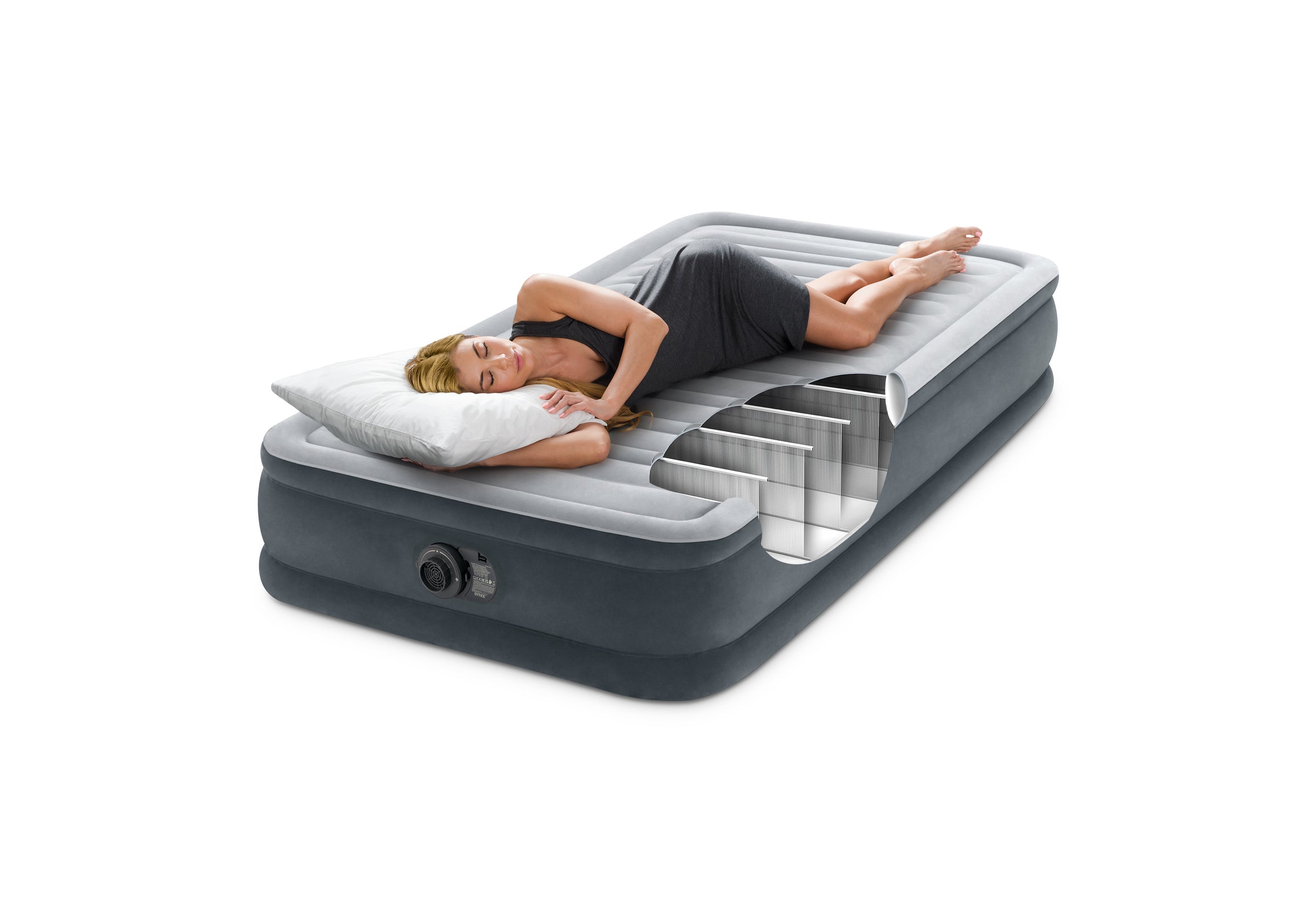 Intex Single (Twin) Deluxe Airbed 33cm 67766 V1032-IXSINGLE33-67766