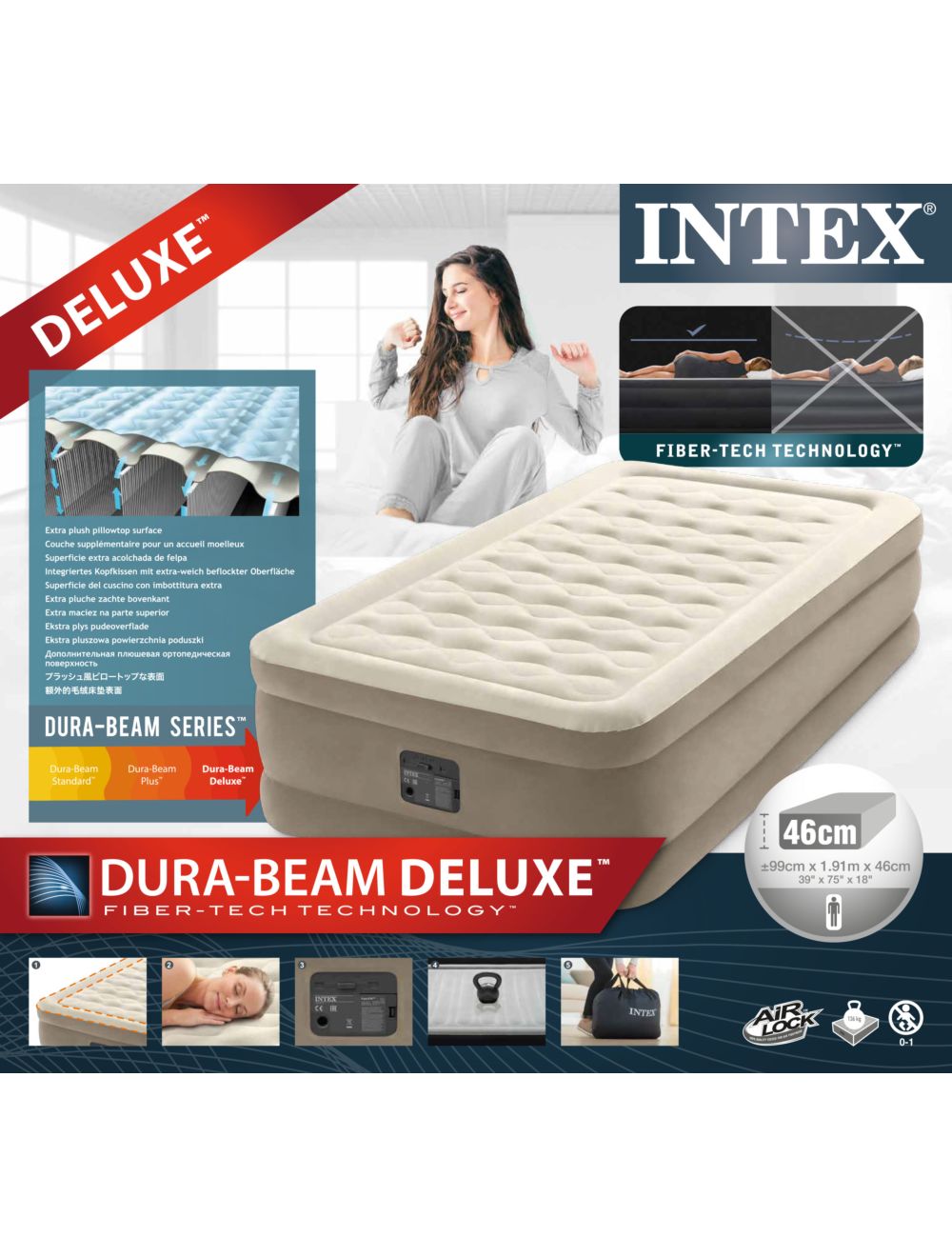 Intex Single (Twin) Ultra Airbed 46cm 64426 V1032-IXSINGLEULTRA46-64426