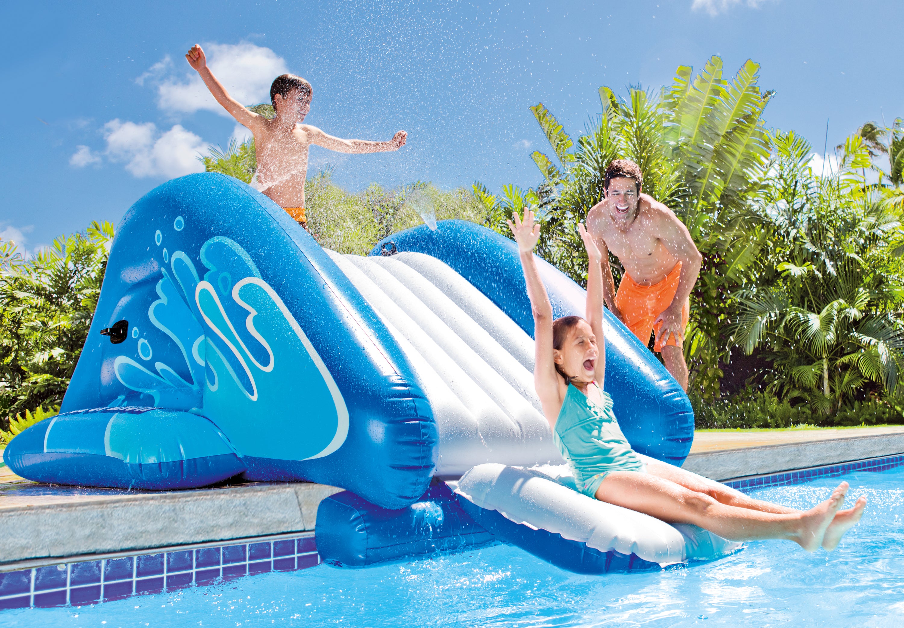 Intex Kool Splash Inflatable Water Slide with Spray 58849 V1032-IXSLIDE-58849