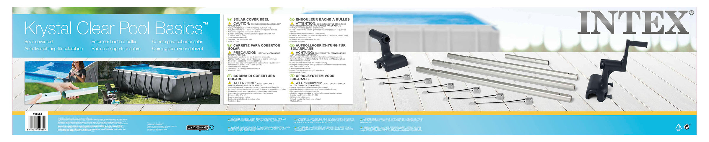Intex Intex Solar Reel for 9ft-16ft Rectangle Frame Swimming Pool 28051 V1032-IXSOLARCOVERREEL_28051