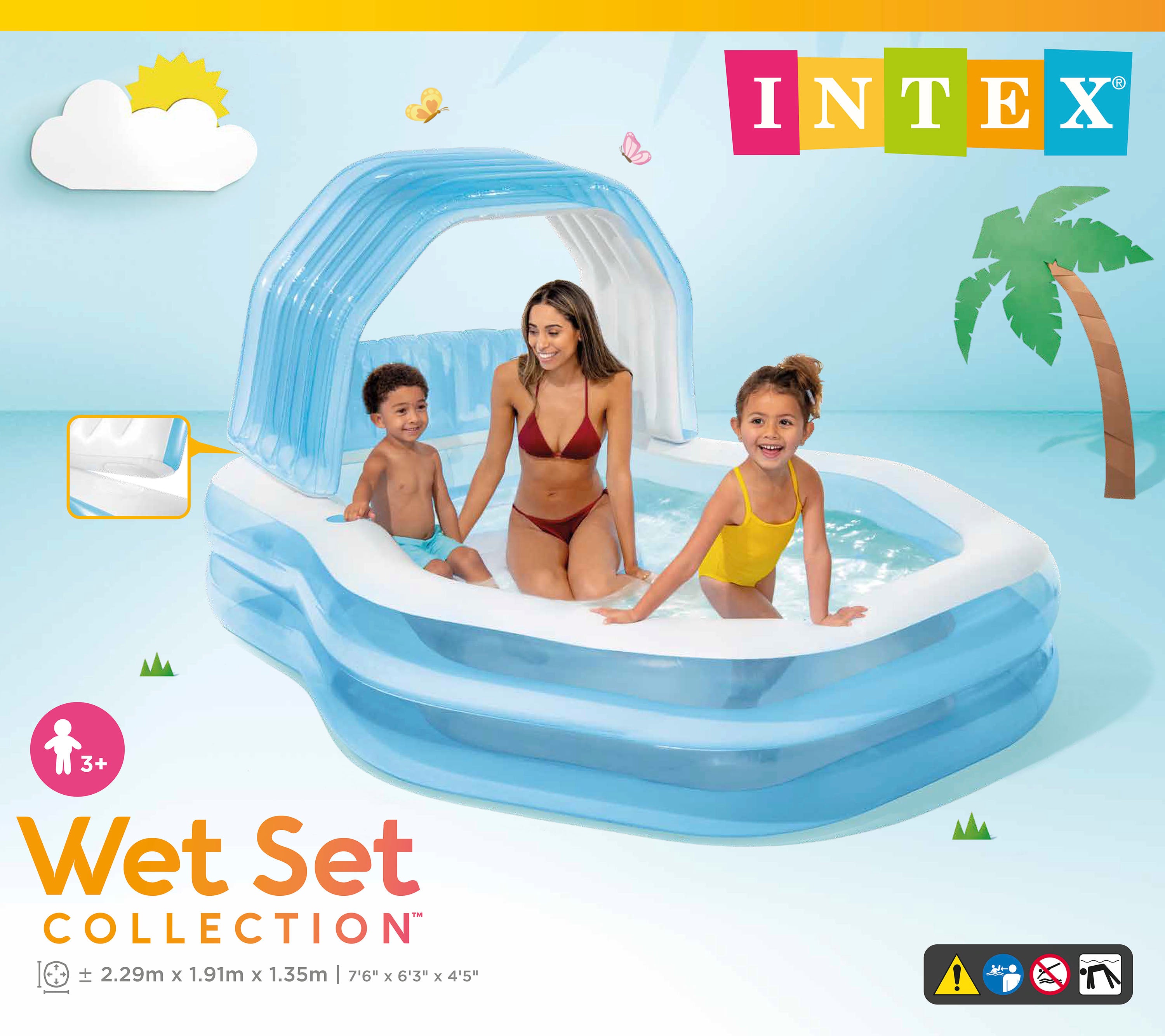 Intex Sun Shade Swim Center Family Inflatable Pool 57186 V1032-IXSWIMCENTRESHADE-57186