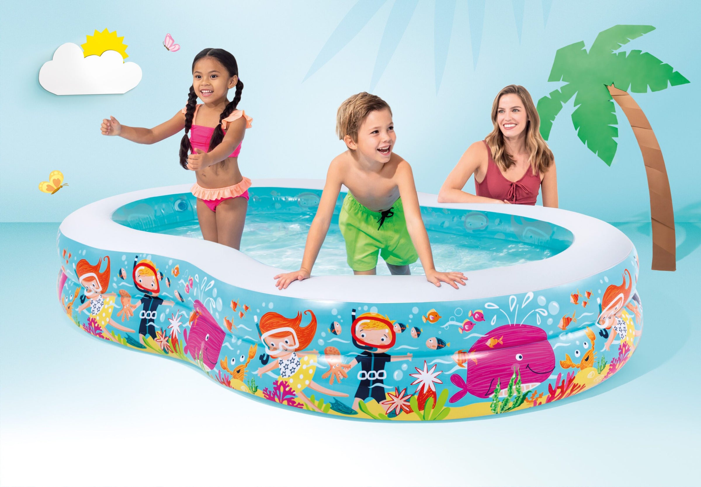 Intex Swim Centre Seashore Pool Snorkel Fun 2.6m x 1.6m 56490 V1032-IXSWIMCENTRESNORKEL-56490