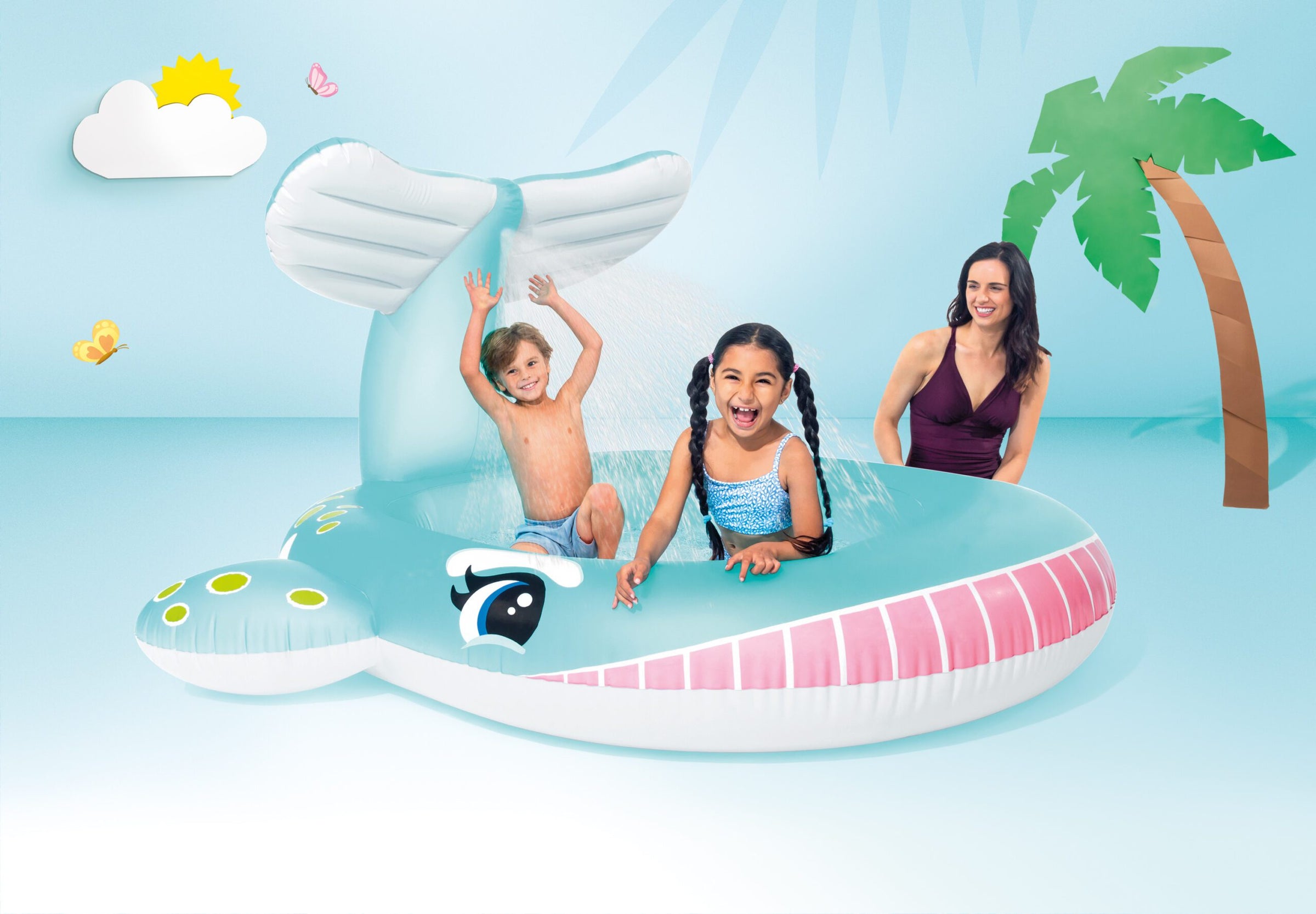 Intex Whale Spray Pool Kids Baby 57440 V1032-IXWHALEPOOL_57440