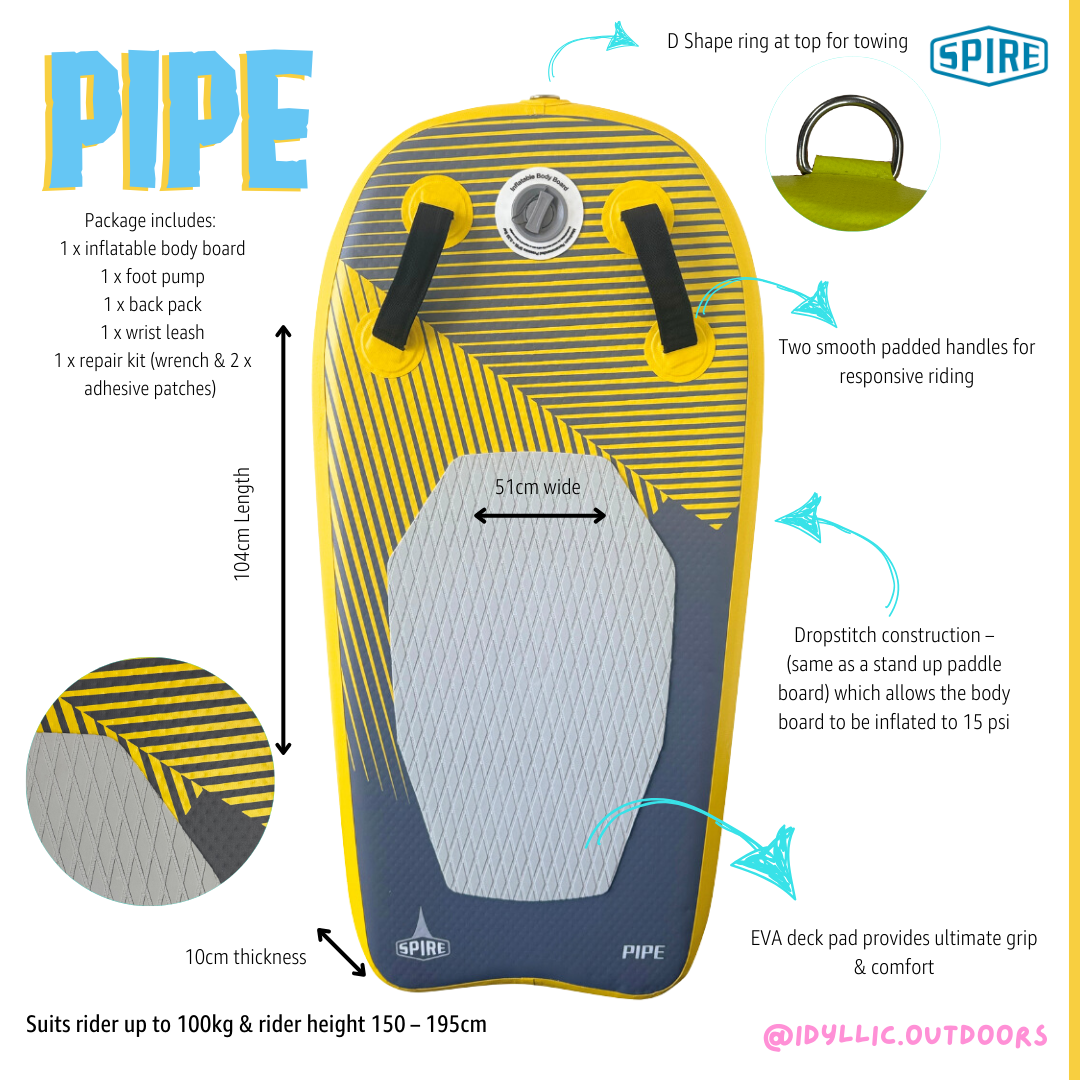 Spire Pipe Inflatable Bodyboard - SP-BB-104 V1032-SP-BB-104