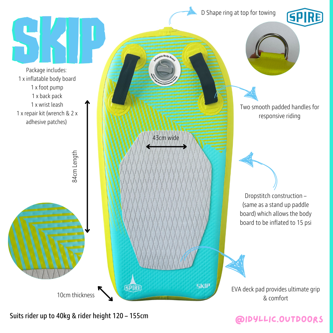 Spire Skip Inflatable Body Board - SP-BB-84 V1032-SP-BB-84