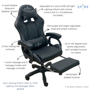 Spire Onyx Gaming/Office Chair w/ RGB Lighting And Massager Black 815EB V1032-SP-ONYXGAMINGCHAIR_815EB_B