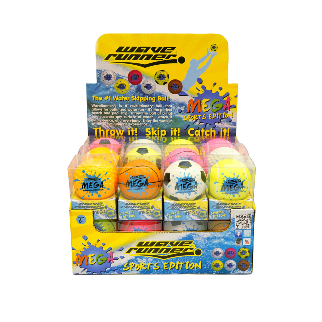 WAVE RUNNER MEGA SPORT BALL 9CM ASST - WR800B-SPT V1032-WR-MEGASPORTBALL-WR800B-SPT