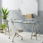 Stainless Steel & Glass Venus Office Desk Table V1041-DT-1154