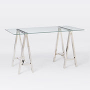 Stainless Steel & Glass Venus Office Desk Table V1041-DT-1154