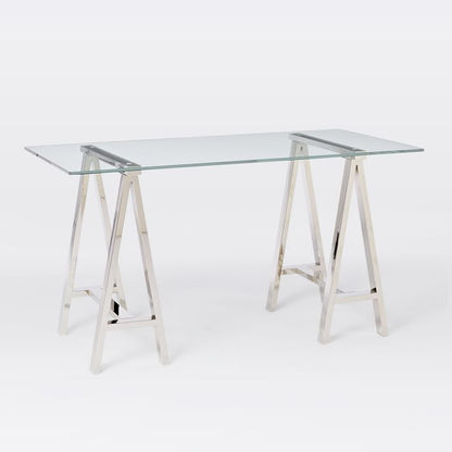 Stainless Steel & Glass Venus Office Desk Table V1041-DT-1154