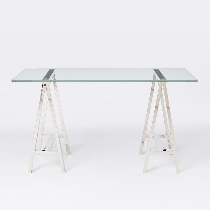Stainless Steel & Glass Venus Office Desk Table V1041-DT-1154