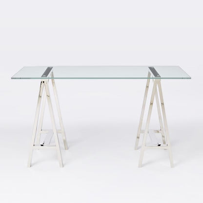 Stainless Steel & Glass Venus Office Desk Table V1041-DT-1154