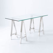 Stainless Steel & Glass Venus Office Desk Table V1041-DT-1154