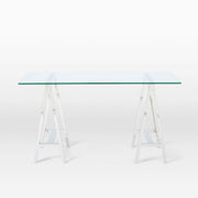 Stainless Steel & Glass Venus Office Desk Table V1041-DT-1154