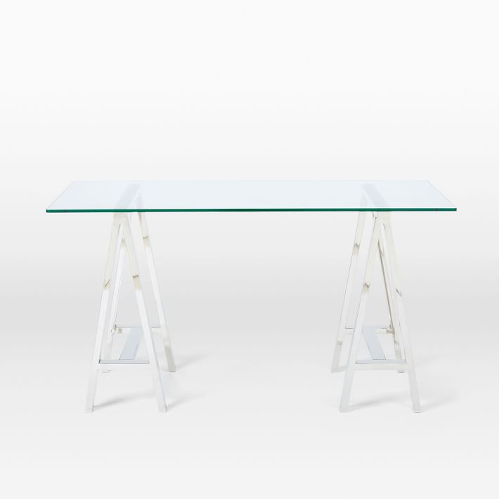Stainless Steel & Glass Venus Office Desk Table V1041-DT-1154
