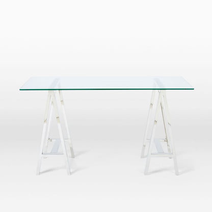 Stainless Steel & Glass Venus Office Desk Table V1041-DT-1154
