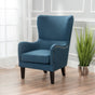 Vintage Dark Blue Fabric High Back Padded Armchair V1041-JLC-1081DARKBLUE