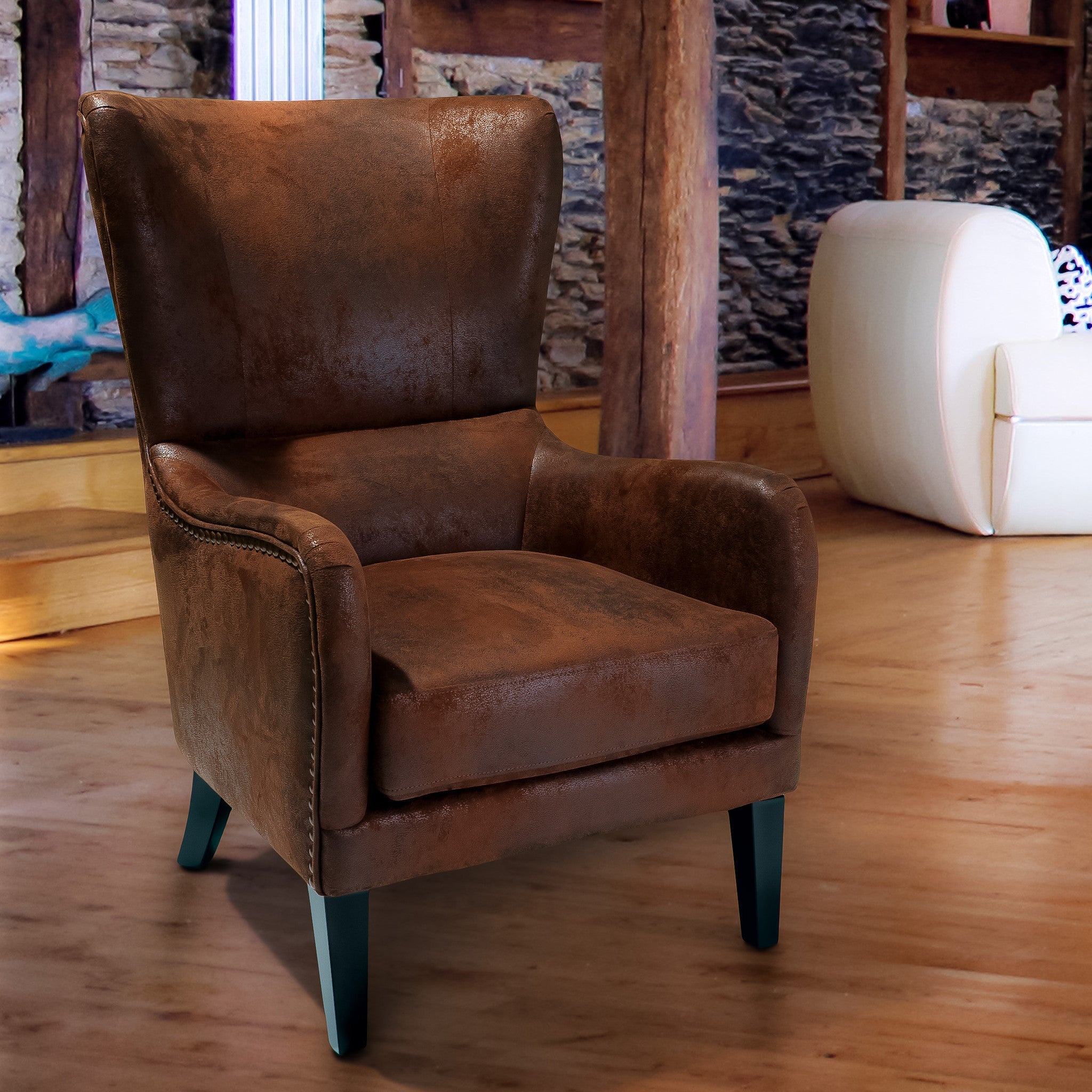 Salerno Brown Microfibre High Back Armchair V1041-JLC-1081FABRIC