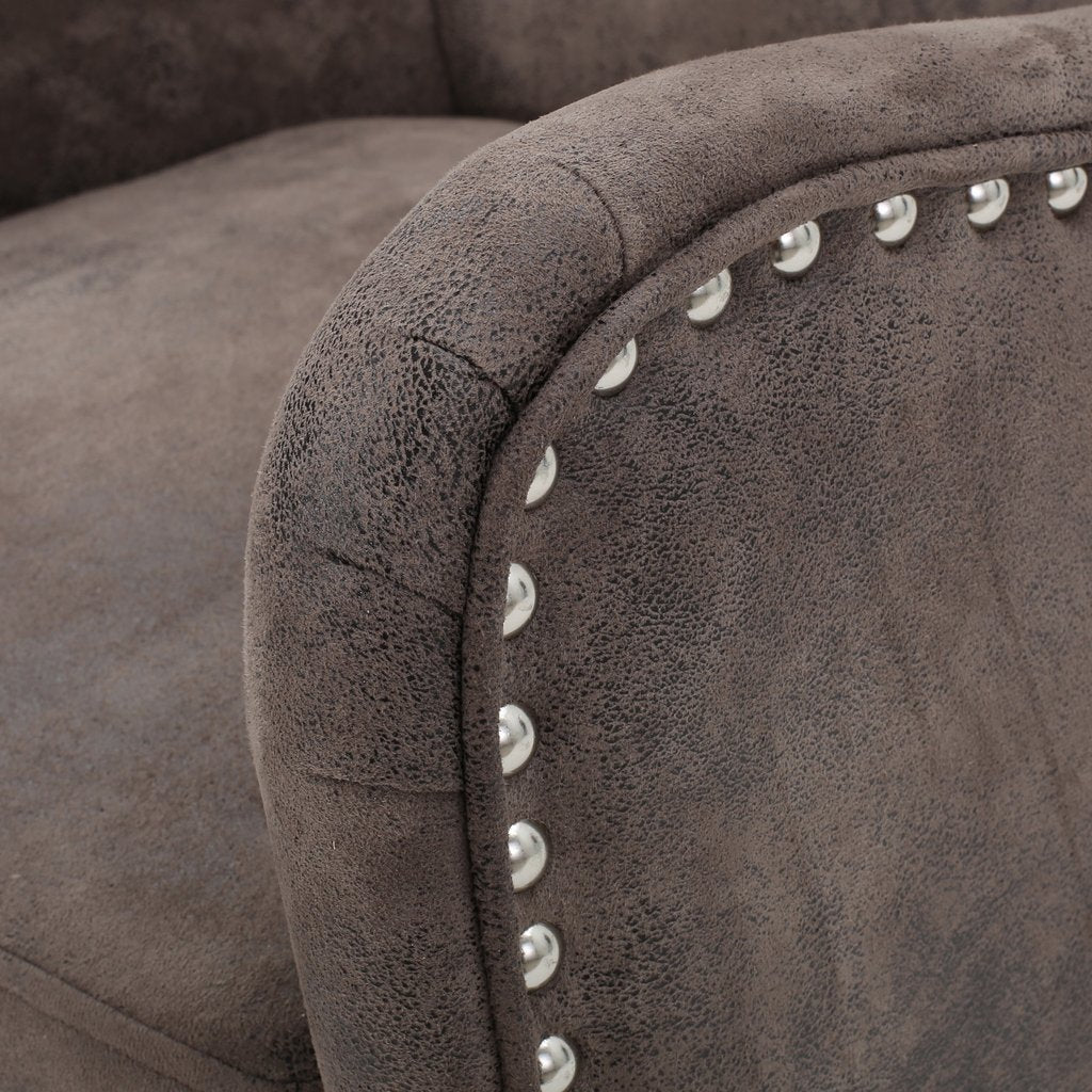 Vintage Grey/Brown Microfibre High Back Armchair V1041-JLC-1081LIGHTBROWN