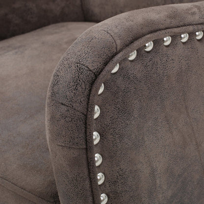 Vintage Grey/Brown Microfibre High Back Armchair V1041-JLC-1081LIGHTBROWN