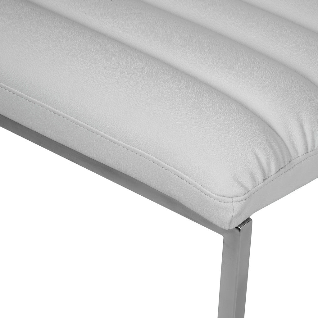 Caviar Bonded Leather & Steel Lounge Accent Chair in White V1041-JMC-1059WHITE